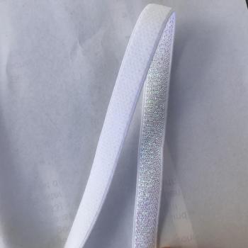 Gummiband 10 mm breit weiß Glitzer